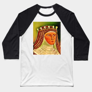 Hildegard of Bingen Snow Portrait | Hildegard of Bingen Artwork 15 Baseball T-Shirt